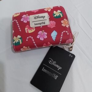 Loungefly Red Disney Wallet with Floral and Candy Design